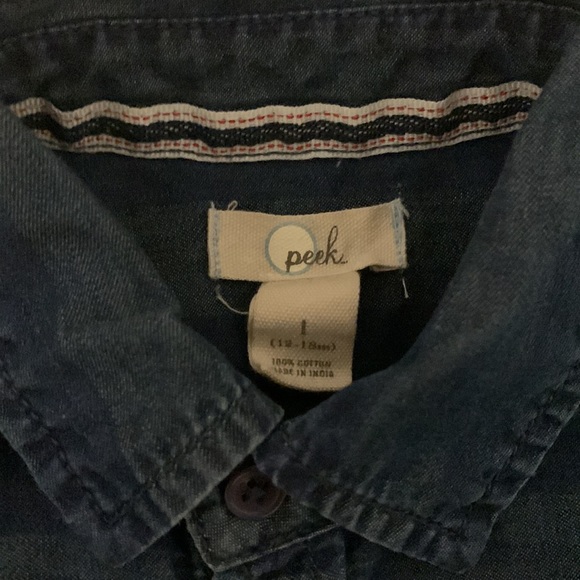 Peek denim button down shirt 12-18m - Picture 2 of 4